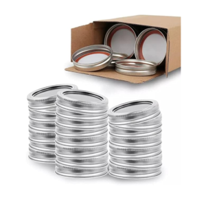 Premium Regular Mason Jar Lids & Bands Set - 100 Pcs